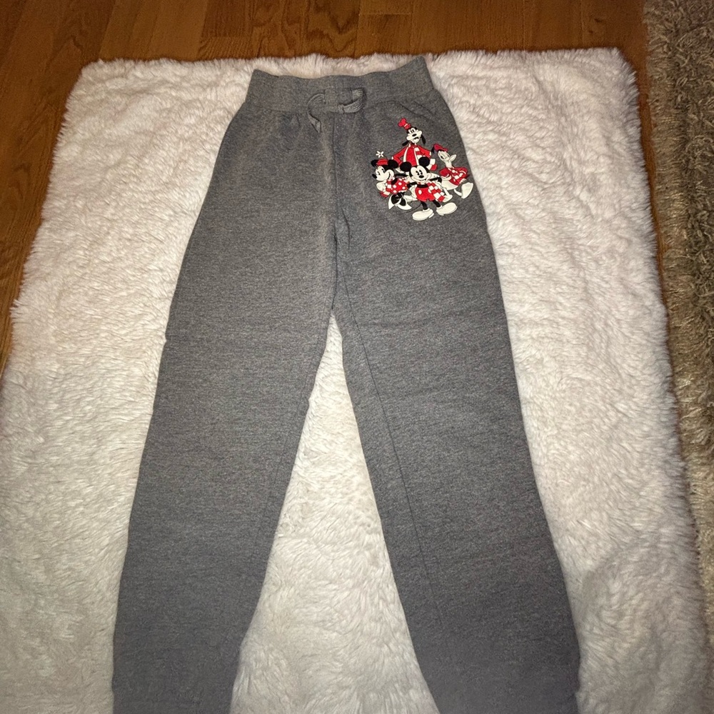 Disney Kids Gray Joggers with Mickey and Friends